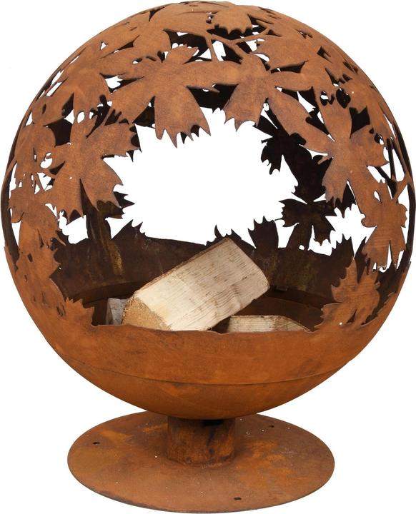 Esschert Design Fire Bowl Ball Leaves, Ø 55.8 cm, Rust (58 cm)