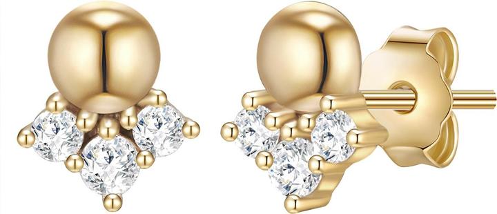 Glanzstücke München Damen Kugel Sterling Silber Zirkonia gelbgold - 31372 (Sterling Silber)