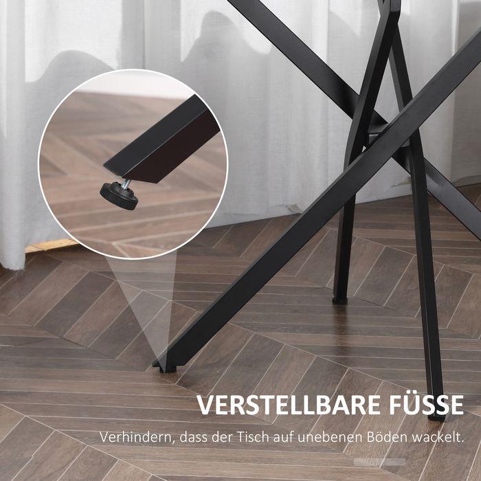 Produktbild Swisshandel24 runder Couchtisch Glastisch Schwarz Beistelltisch mit Sicherheitsglas Metall 80 x 80 x 75 cm (80 x 80 x 75 cm)