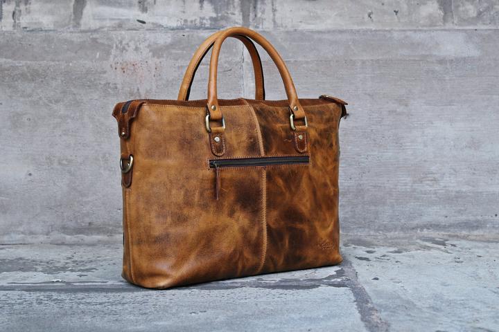 Only-Bags.Store Genuine Leather Briefcase, Laptop Bag, Office Shoulder Bag, Messenger Bag, Christmas Gift (15.60")