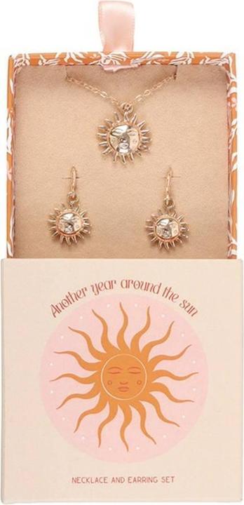 Actual product image Something Different Sun Earring & Necklace Set (100% synthetic material)
