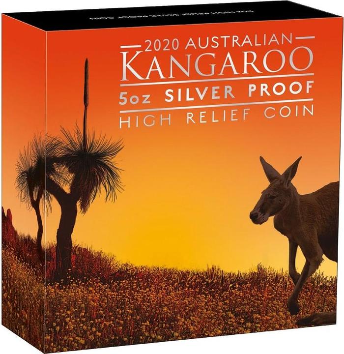 Image du produit The Perth Mint Silber 5 oz Känguru PP High Relief - 2020 (1.00, 2020)