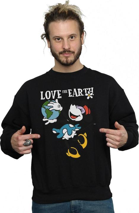 Actual product image Disney Mens Mickey Mouse Love The Earth Sweatshirt (S)