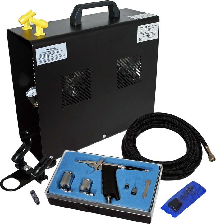 Produktbild Wiltec Einsteiger Airbrush Kompressor Set AS196A Airbrushpistole DA116 Zubehör