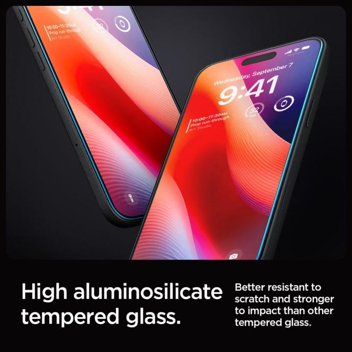 Actual product image Spigen Glas.TR iPhone 16 Pro "EZ FIT" clear szkło hartowane AGL07935 (1 Piece, Apple iPhone 16 Pro)