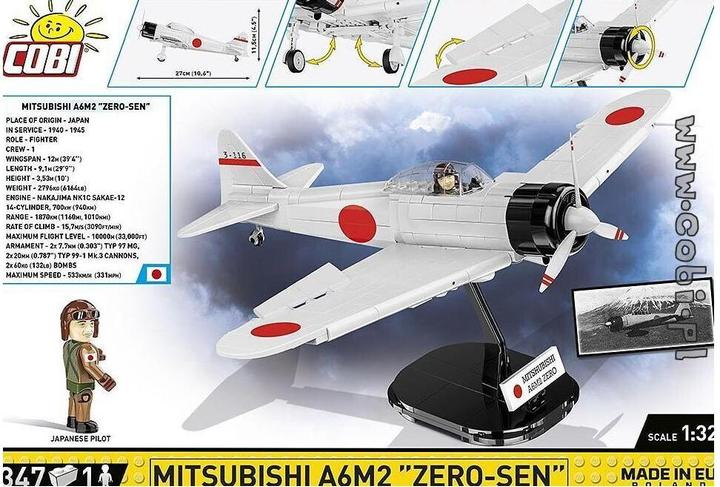 Actual product image Cobi Mitsubishi A M Zero pcs