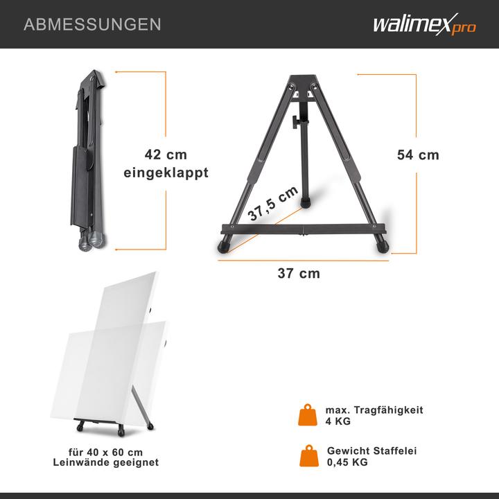 Produktbild Walimex pro Aluminium Tischstaffelei 40x60cm