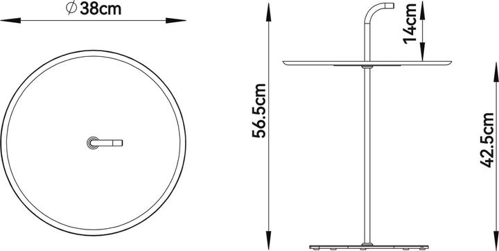 Produktbild Casa.Pro Outdoor-Metalltisch Calimera 56,5 x Ø 38 cm Champagne