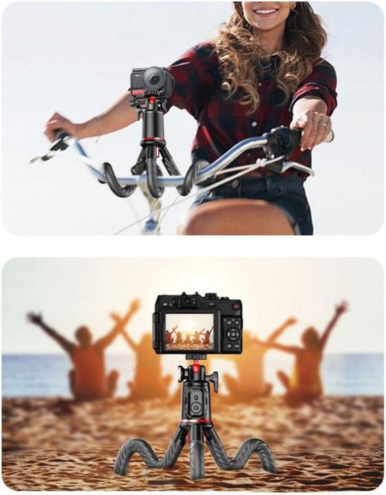 Actual product image Tech-Protect L07S Bluetooth selfie stick with flexible tripod up to 54cm and 360 head - black