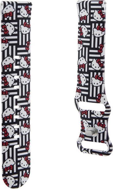 Hello Kitty Pasek Uniwersalny HKUWLSDIESK Silicone Heads & Stripes czarny/black strap 22mm (22 mm, Stainless steel, Silicone)