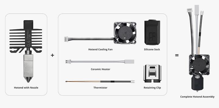 Actual product image Bambu Lab Hotend - hardened steel nozzle 0.4mm (Hotend)