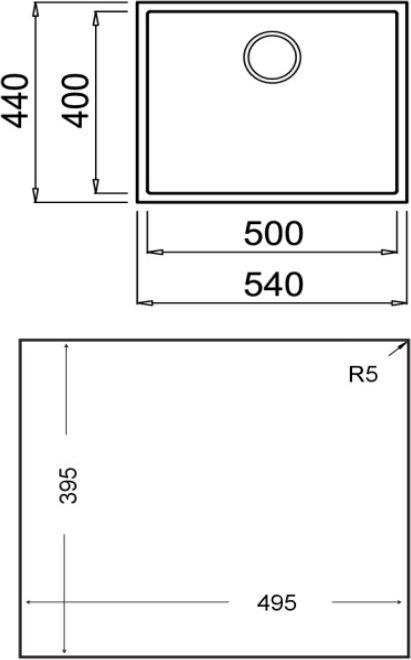 Actual product image Teka Square 50.40 TG (44 cm, 54 cm)