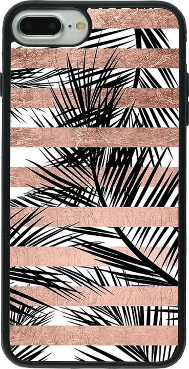 Actual product image PhoneLook Coque Silicone rigide noir Palm trees gold stripes (Apple iPhone 7 Plus)
