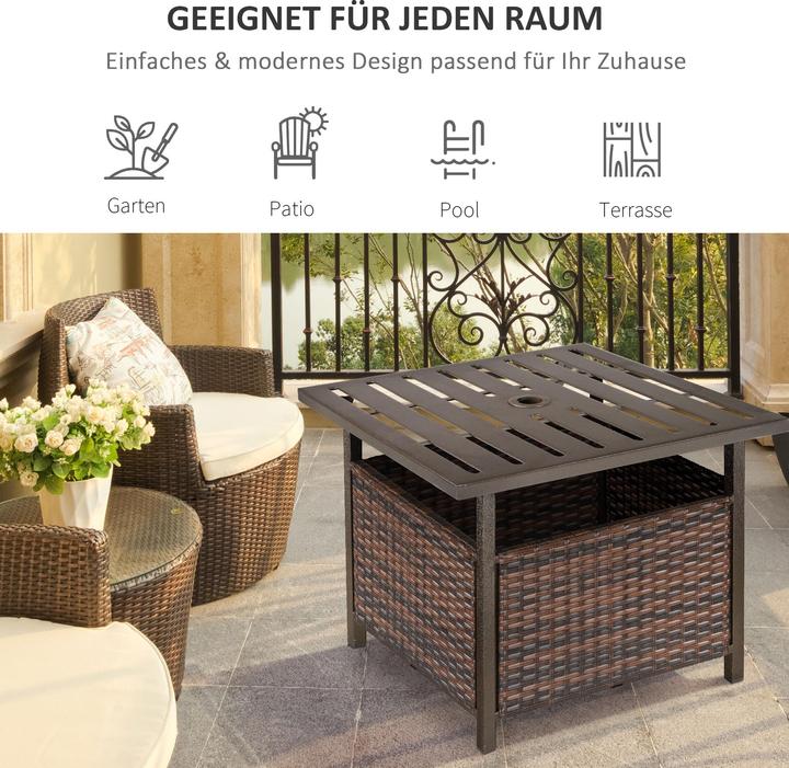 Image du produit Outsunny Table de jardin avec trou pour parasol (55 cm)