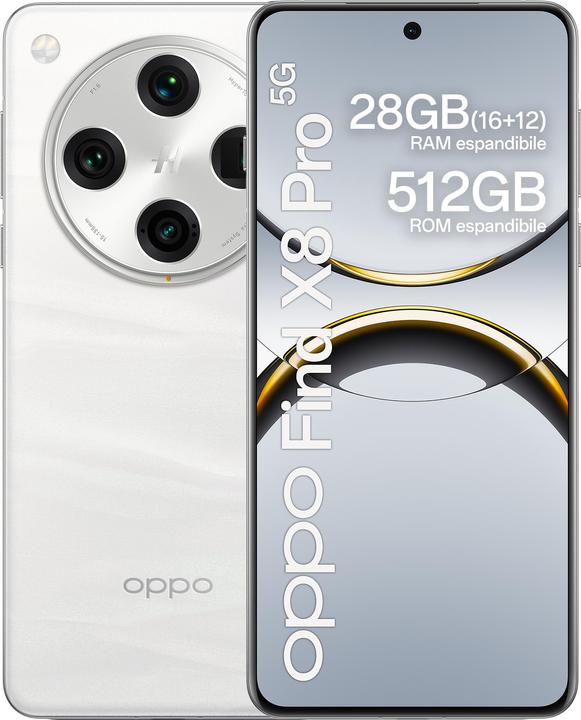 OPPO Find X8 Pro (512 GB, White, 6.78", SIM + eSIM, 50 Mpx, 5G)