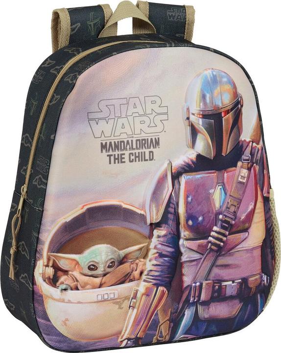 Produktbild The Mandalorian Kinderrucksack 3D Schwarz Beige 27 x 33 x 10 cm