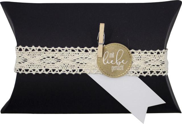 Produktbild Artoz Geschenkschachtel Pillow Box schwarz gross 187x101mm, 6Stk (Geschenkbox, 6 x)