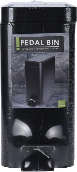 Image du produit Excellent Houseware Poubelle à pédale, métal, noir, 5 litres (5 l)