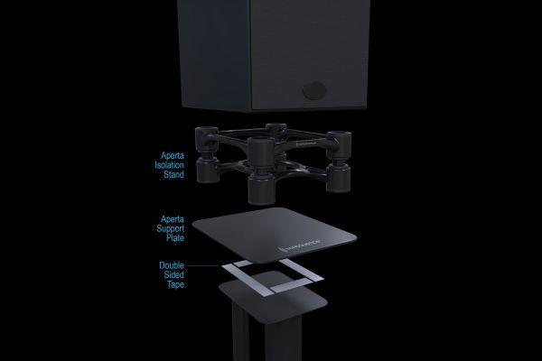 Produktbild Isoacoustics Aperta Speaker Ontkoppeling Stands, Per Paar, Alu-Zilver (1 Paar, Ständer, Neigbar)
