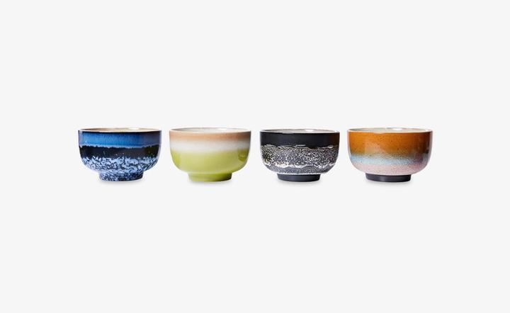 Image du produit HK Living Lots de 4 bols 70S CERAMICS safari (13.50 cm, 4 x)