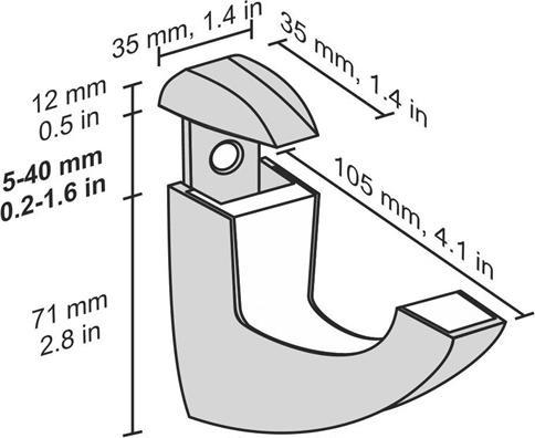 Produktbild Dolle MetallClip Scoop verstellbar 5 - 40 mm, wei, 2 Stck