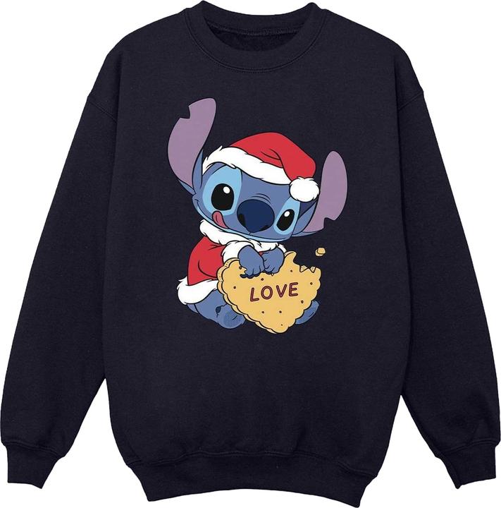 Actual product image Disney Mens Lilo And Stitch Christmas Love Biscuit Sweatshirt (L)