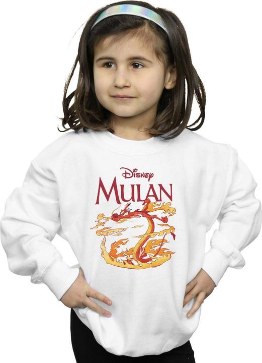 Actual product image Disney Girls Mulan Mushu Dragon Fire Sweatshirt (140, 146)