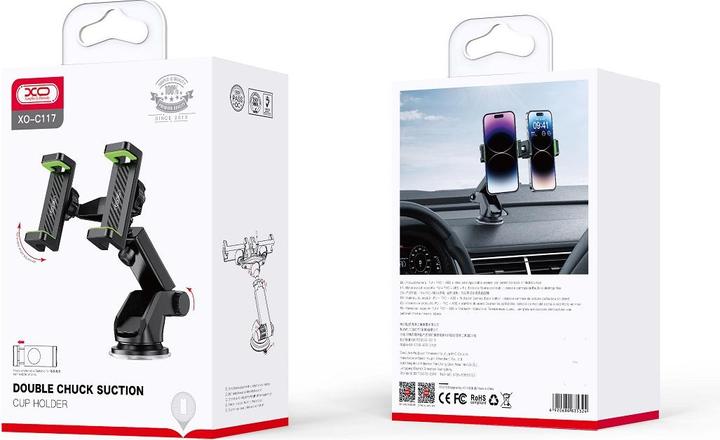 Produktbild xO Autohalterung C117 schwarz mit Saugnapf
