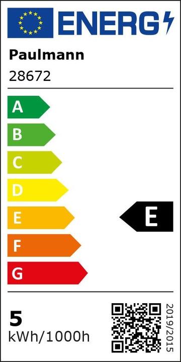 Label énergétique Paulmann Globe (E27, 4.80 W, 580 lm, 1 x, E)