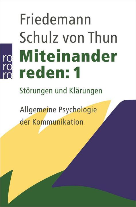 Produktbild Miteinander reden 1. Störungen und Klärungen (Deutsch, Friedemann Schulz von Thun, 1981)