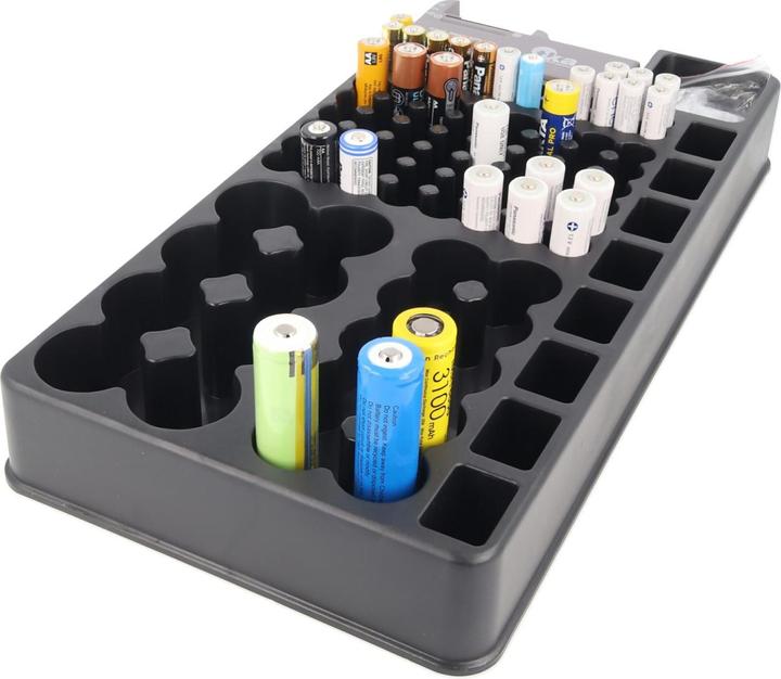 Produktbild AccuCell 2in1-Batterie-Organizer, Universal Akkubox für 1-110 Akku oder Batterien
