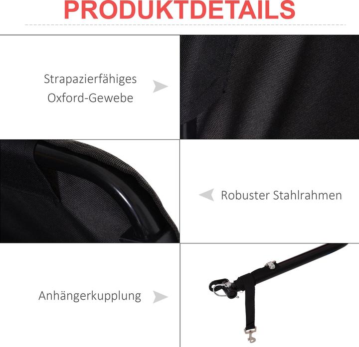 Immagine prodotto Homcom Rimorchio per biciclette con baldacchino