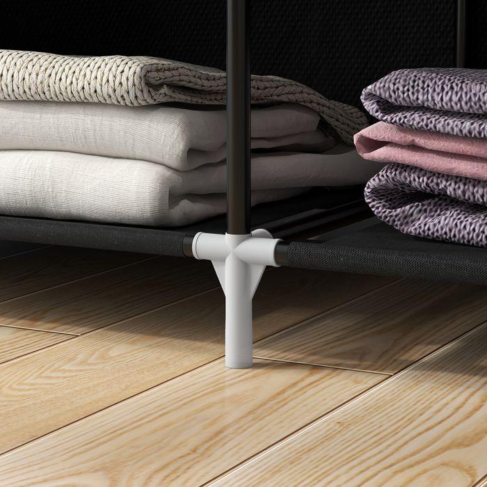 Produktbild Swisshandel24 Kleiderschrank Stoffschrank mit Kleiderstange, 6 Fächern, Faltbare Garderobe in Vlies-Optik, Faltsch (103 x 43 x 162.5 cm)
