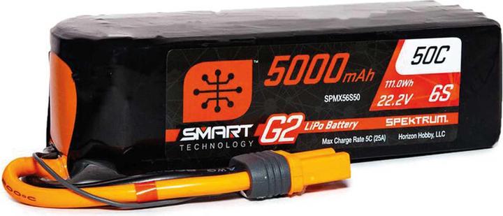 Productafbeelding Spektrum 5000mAh 6S 22,2V Smart G2 LiPo 50C IC5 (22.20 V, 5000 mAh)