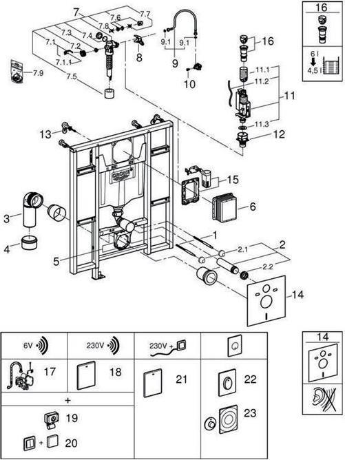 Image du produit Grohe Élément de WC RAPID SL adapté aux personnes handicapées Réservoir de chasse GD 2