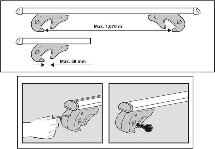 Image du produit Menabo Barres de toit rails ouverts