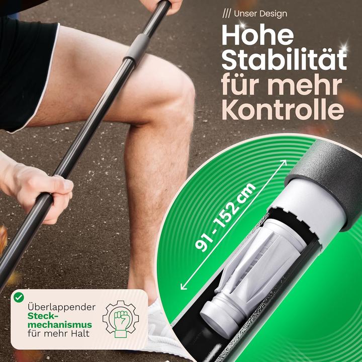 Produktbild Novaliv Kehrbesen Besen mit Teleskopstiel Strassenbesen mit Stiel Gartenbesen Industriebesen Hofbesen (1 Stk.)