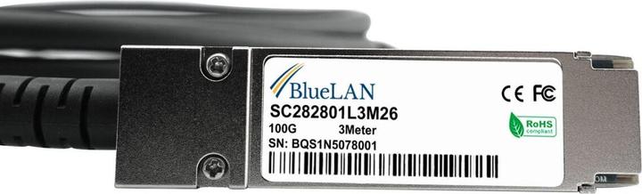 Actual product image CBO Huawei 02311KNW Compatible BlueLAN DAC QSFP28 SC282801L1M30