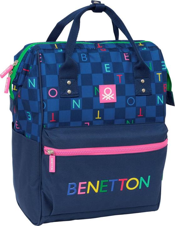 Benetton Schulrucksack Marineblau 27 x 40 x 19 cm