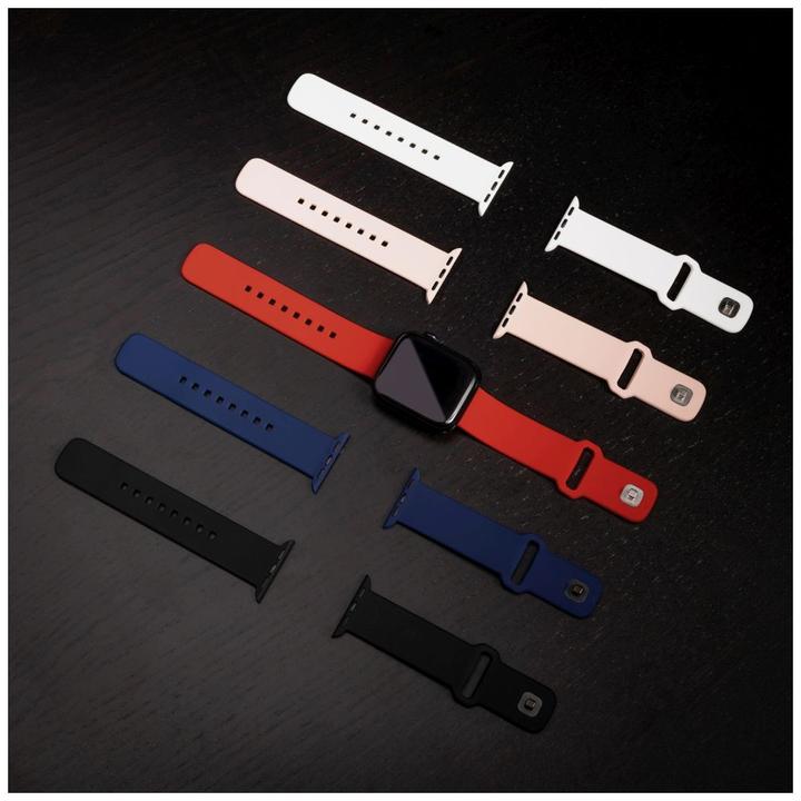 Actual product image Fixed Silicone strap for Apple Watch 42/44/45 mm, blue