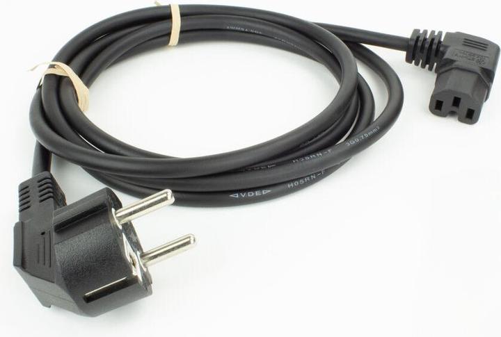Produktbild Powercord mains connector CEE 7/7 male (angled) - C15 (angled right) IEC60320 black 2 m (2 m)
