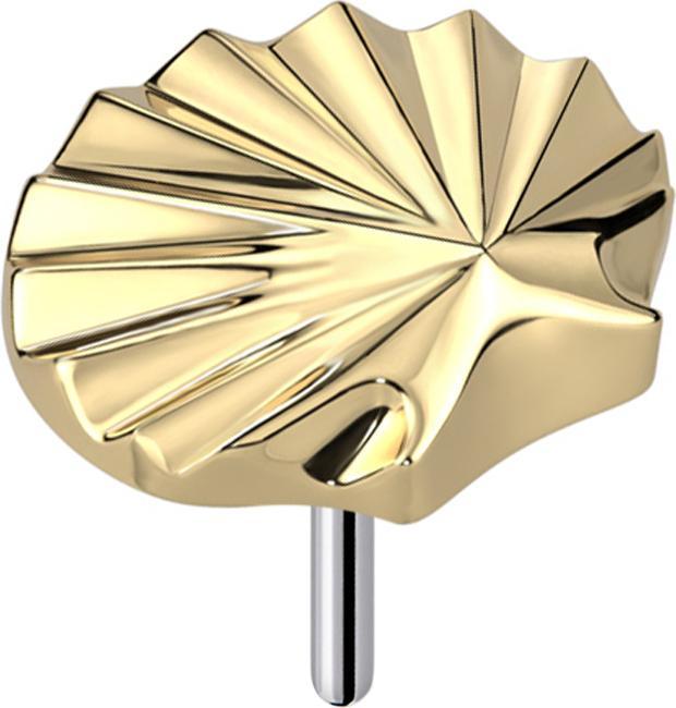 Produktbild Star Piercing Threadless Diamantschliff Scheibe Muschel vergoldet (Titan G23, ohne Messing)