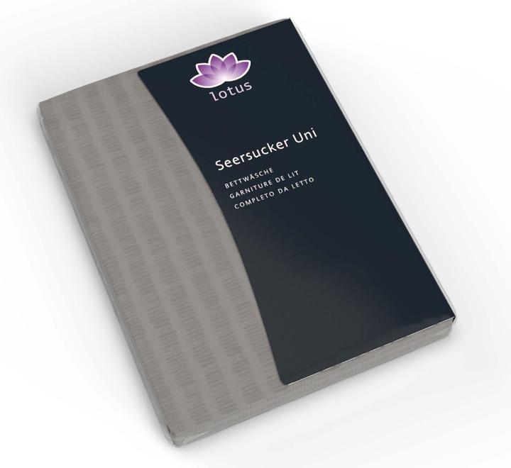 Image du produit Lotus Bettwaren Parure de lit en satin seersucker uni (Taie d'oreiller, 50 x 70 cm)