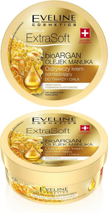 Eveline Extra Soft Bio Argan Nourishing Face and Body Cream Manuka Oil (Körpercreme, 175 ml)