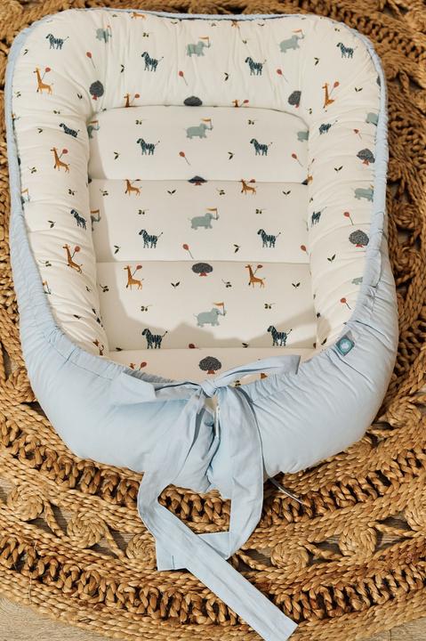 Image du produit Funnababy Nid Bébé - Zoo - Bleu - 60 x 75 cm