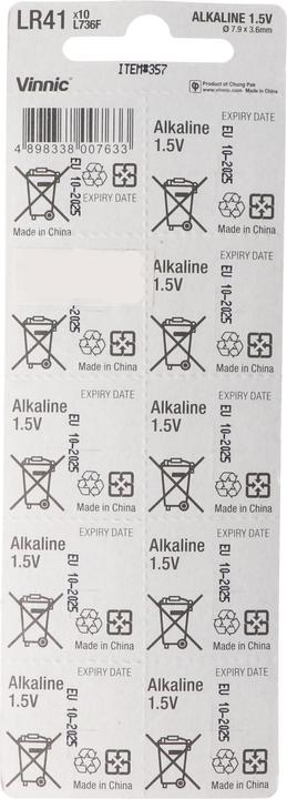 Produktbild Vinnic LR41 (10 Stk., LR41, 43 mAh)
