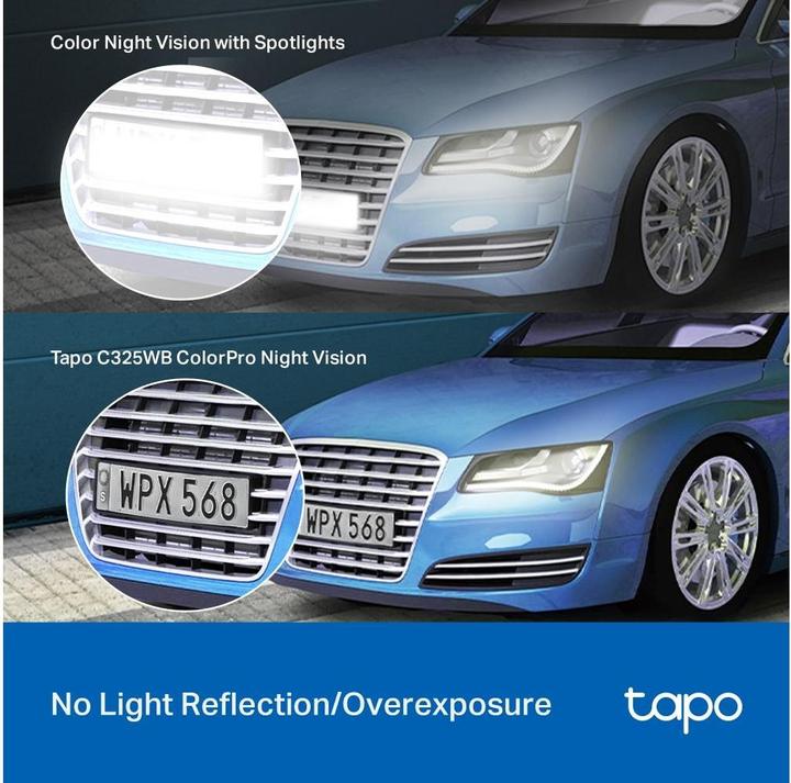 Actual product image TP-Link Tapo C325WB 4MP QHD Outdoor Camera ColourPro MicroSD (2688 x 1520 pixels)