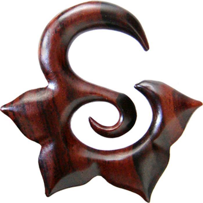 Image du produit Star Piercing Poids d'oreille crochet fleur de lotus en bois Narra (sans laiton, Organique)