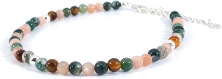 Actual product image Balibay Terrea (Tiger's eye, Moonstone, Moss agate, 925 sterling silver, Gemstone, Agate, 22 cm)