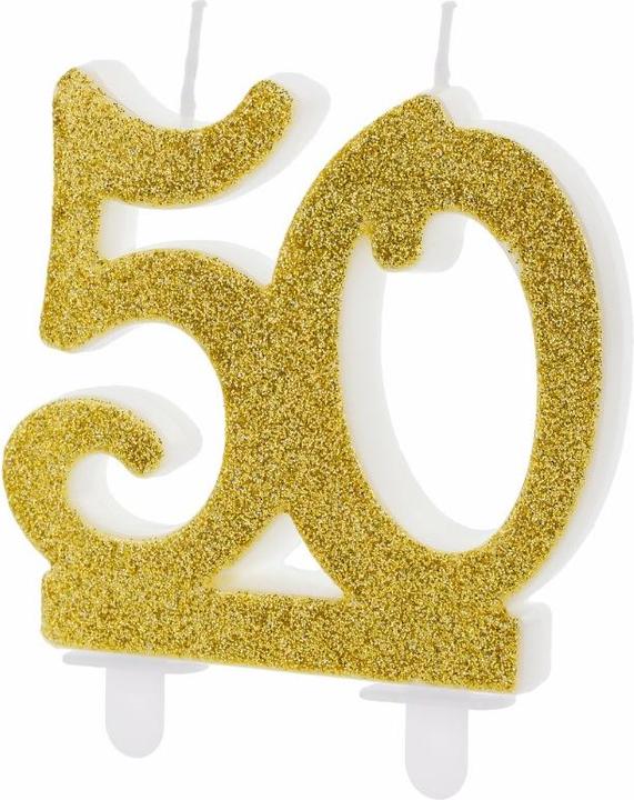 Actual product image Partydeco Number candle gold - 50 (1 x)